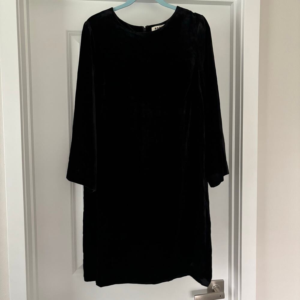 Boden NWT Black Velvet Party Dress Size 12 LBD Mini dress Minimalism
